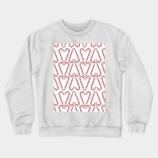 Candy Cane Hearts on white Crewneck Sweatshirt